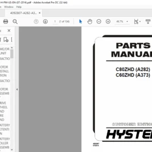Hyster C80ZHD (A282) C60ZHD (A373) Parts Manual - PDF DOWNLOAD