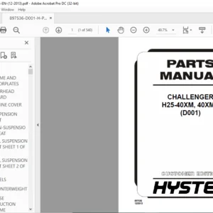 Hyster CHALLENGER H25-40XM 40XMS (D001) Parts Manual - PDF DOWNLOAD