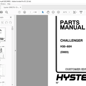 Hyster Challenger H30-60H (D003) Parts Manual - PDF DOWNLOAD