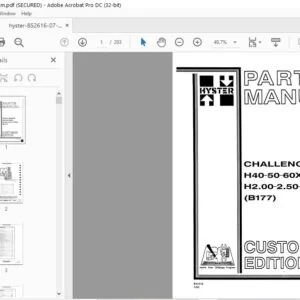 Hyster Challenger H40-50-60XL H2.00-2.50-3.00XL (B177) Parts Manual - PDF DOWNLOAD