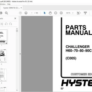 Hyster Challenger H60-70-80-90C (C005) Parts Manual - PDF DOWNLOAD