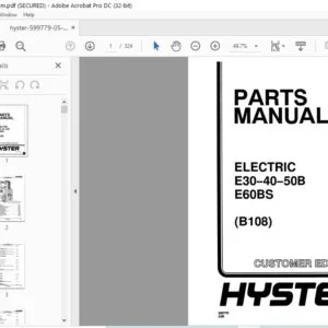 Hyster E30-40-50B E60BS (B108) Parts Manual - PDF DOWNLOAD