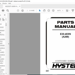 Hyster E30-40XN (A269) Parts Manual - PDF DOWNLOAD