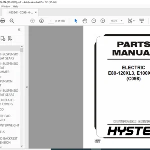 Hyster E80-120XL3 E100XL3S (C098) Parts Manual - PDF DOWNLOAD