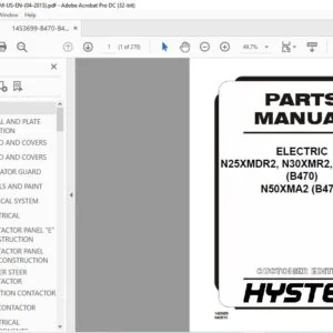 Hyster ELECTRIC N25XMDR2 N30XMR2 N40XMR2 (B470) N50XMA2 (B471) Parts Manual - PDF DOWNLOAD
