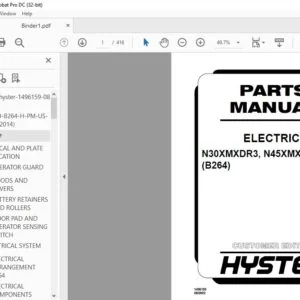 Hyster ELECTRIC N30XMXDR3 N45XMXR3 (B264) Parts Manual - PDF DOWNLOAD