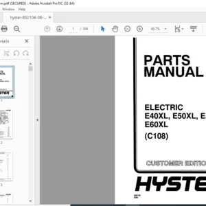 Hyster Electric E40XL E50XL E55XL E60XL (C108) Parts Manual - PDF DOWNLOAD