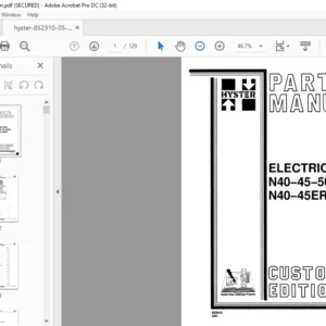 Hyster Electric N40-45-50EA N40-45ER (C138) Parts Manual - PDF DOWNLOAD