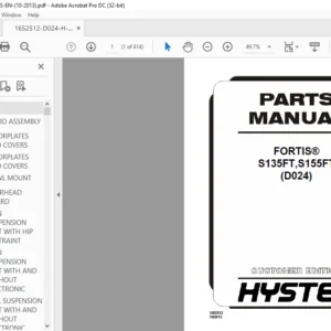 Hyster FORTIS® S135FT S155FT (D024) Parts Manual - PDF DOWNLOAD