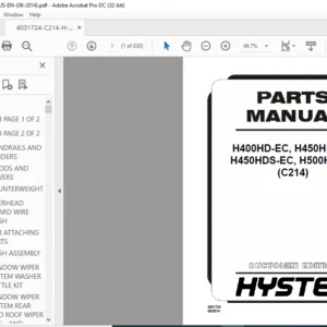 Hyster H400HD-EC H450HD-EC H450HDS-EC H500HD-EC (C214) Parts Manual - PDF DOWNLOAD