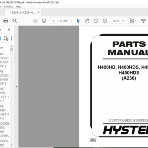Hyster H400HD H400HDS H450HD H450HDS (A236) Parts Manual - PDF DOWNLOAD