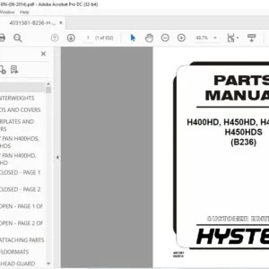 Hyster H400HD H450HD H400HDS H450HDS (B236) Parts Manual - PDF DOWNLOAD