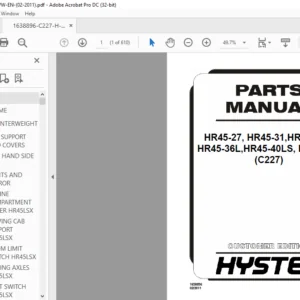 Hyster HR45-27 HR45-31 HR45-40S HR45-36L HR45-40LS HR45LSX (C227) Parts Manual - PDF DOWNLOAD