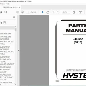 Hyster J40-65Z (B416) Parts Manual - PDF DOWNLOAD