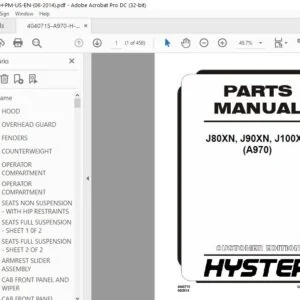 Hyster J80XN J90XN J100XN (A970) Parts Manual - PDF DOWNLOAD