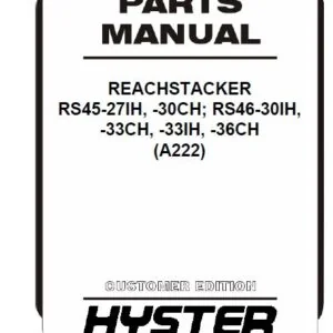 Hyster RS45-27IH -30CH RS46-30IH -33CH -33IH -36CH (A222) Reachstacker Parts Manual - PDF DOWNLOAD