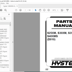 Hyster S25XM S30XM S35XM S40XMS (D010) Parts Manual - PDF DOWNLOAD