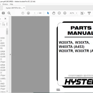 Hyster W20XTA W30XTA W40XTA (A453) W20XTR W30XTR (A455) Parts Manual - PDF DOWNLOAD