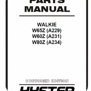 Hyster WALKIE W65Z (A229) W60Z (A231) W80Z (A234) Parts Manual - PDF DOWNLOAD