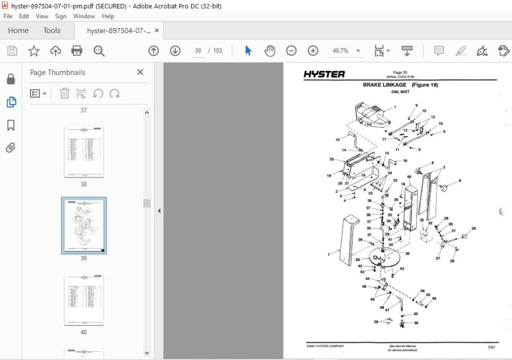 Hyster Walkie Rider B C60 80XT (B199) Parts Manual - PDF DOWNLOAD ...