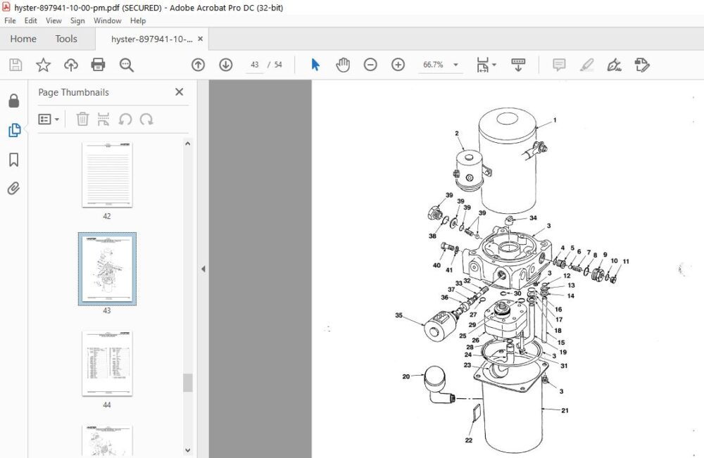 Hyster Walkie W45XT (B215) Parts Manual - PDF DOWNLOAD - HeyDownloads ...