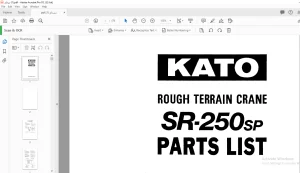 Kato SR-250sp Rough Terrain Crane Parts List Manual  - PDF DOWNLOAD
