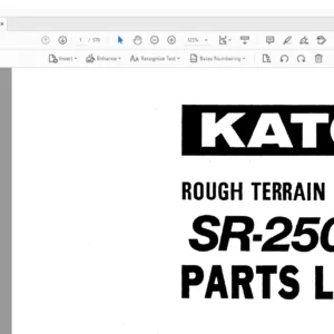 Kato SR-250sp Rough Terrain Crane Parts List Manual  - PDF DOWNLOAD