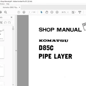 Komatsu D85C Pipe Layer Shop Manual - PDF DOWNLOAD