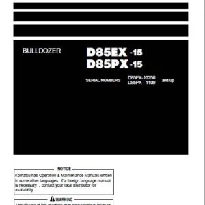 Komatsu D85EX-15 D85PX-15 Bulldozer Operator's Manual PDF