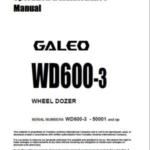 Komatsu Galeo WD600-3 Wheel Dozer Operation & Maintenance Manual - PDF DOWNLOAD