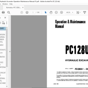 Komatsu PC128UU-1 Hydraulic Excavator Operation & Maintenance Manual - PDF DOWNLOAD