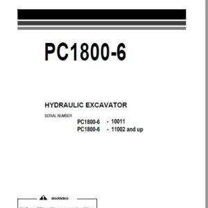 Komatsu PC1800-6 Hydraulic Excavators Operation & Maintenance Manual - PDF DOWNLOAD