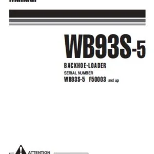Komatsu WB93S-5 Bachhoe Loader Operation & Maintenance Manual - PDF DOWNLOAD