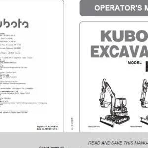 Kubota Excavator KX040-4 Operator's Manual - PDF DOWNLOAD