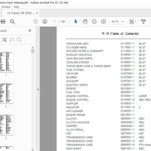 LS Tractor XR 3000 Series Parts Manual - PDF DOWNLOAD