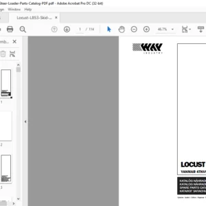 Locust L853 Skid Steer Loader Parts Catalog Manual - PDF DOWNLOAD