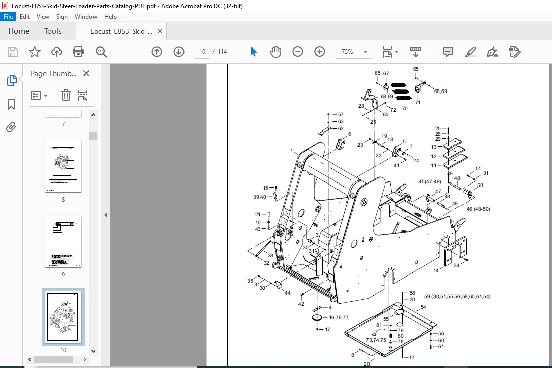Locust L853 Skid Steer Loader Parts Catalog Manual - PDF DOWNLOAD - Image 3