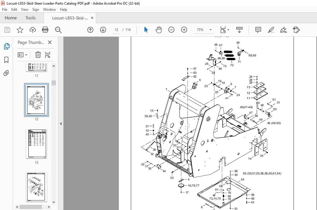 Locust L853 Skid Steer Loader Parts Catalog Manual - PDF DOWNLOAD - Image 4