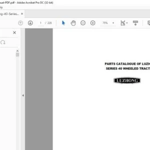 Luzhong 40 Series Wheeled Tractor Parts Catalogue Manual - PDF DOWNLOAD