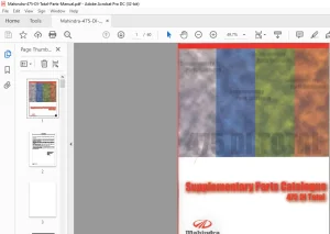 Mahindra 475 DI Total Supplementary Parts Catalogue Manual - PDF DOWNLOAD