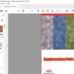 Mahindra 475 DI Total Supplementary Parts Catalogue Manual - PDF DOWNLOAD