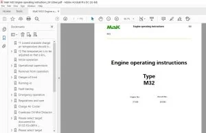 Mak M32 Engine Operating Instructions Manual - PDF DOWNLOAD