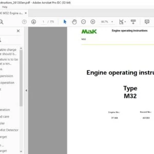 Mak M32 Engine Operating Instructions Manual - PDF DOWNLOAD