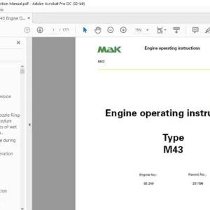 Mak M43 Engine Operating Instruction Manual - PDF DOWNLOAD