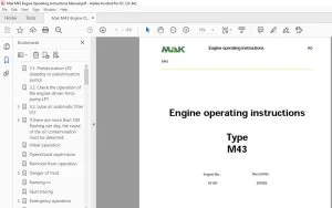 Mak M43 Engine Operating Instructions Manual - PDF DOWNLOAD