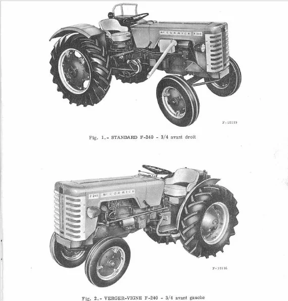 Mc Cormick F-240 Verger-Vigne Tracteurs Livret d'entretien - PDF DOWNLOAD (French) - Image 2