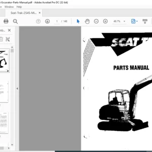 Scat Trak 254S Mini Excavator Parts Manual - PDF DOWNLOAD