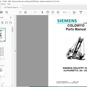Siemens Colowyo Parts Manual - Cat Electric Rope Shovel - PDF DOWNLOAD
