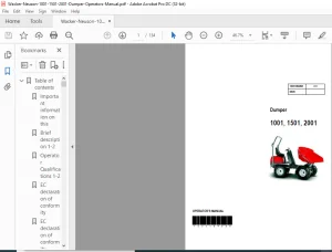 Wacker Neuson 1001 1501 2001 Dumper Operator's Manual - PDF DOWNLOAD