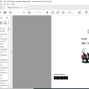 Wacker Neuson 1001 1501 2001 Dumper Operator's Manual - PDF DOWNLOAD